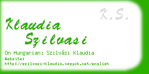 klaudia szilvasi business card